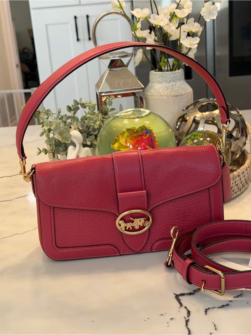 ❤️ Beautiful Red Coach Leather Bag ❤️